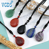 Natural Rose Quartz Agate Pendant Necklace Healing Stone Charms