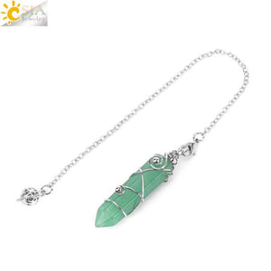 CSJA Hexagonal Stone Pendulum for Divination Radiesthesia Spirituality