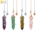 CSJA Hexagonal Stone Pendulum for Divination Radiesthesia Spirituality