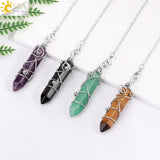 CSJA Hexagonal Stone Pendulum for Divination Radiesthesia Spirituality