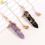 CSJA Hexagonal Stone Pendulum for Divination Radiesthesia Spirituality