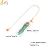 CSJA Hexagonal Stone Pendulum for Divination Radiesthesia Spirituality