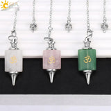 CSJA Natural Stone Pendulum for Divination Healing Radiesthesia H218