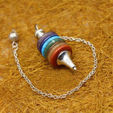 Natural Crystals Pendant 7 Chakra Pendulum for Dowsing Divination