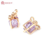 10PCS 18K Brass and Glass Charms Pendants for DIY Jewelry Making