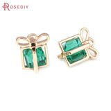 10PCS 18K Brass and Glass Charms Pendants for DIY Jewelry Making