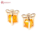 10PCS 18K Brass and Glass Charms Pendants for DIY Jewelry Making