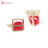 10PCS 18K Brass and Glass Charms Pendants for DIY Jewelry Making