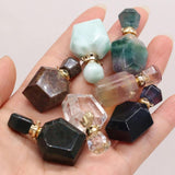 Natural Stone Perfume Bottle Pendant for DIY Necklace