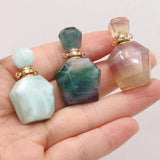 Natural Stone Perfume Bottle Pendant for DIY Necklace