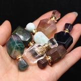 Natural Stone Perfume Bottle Pendant for DIY Necklace