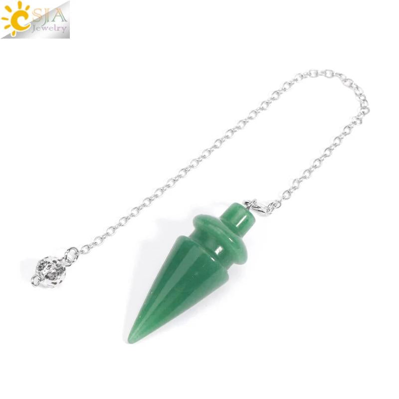 Reiki Pendulum Pink Crystal Cone Pendant Dowsing