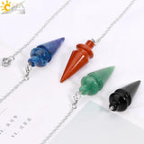 Reiki Pendulum Pink Crystal Cone Pendant Dowsing