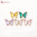 6PCS 18K Brass Butterfly Connect Charms Pendants DIY Jewelry Making