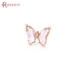 6PCS 18K Brass Butterfly Connect Charms Pendants DIY Jewelry Making