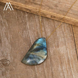 Natural Flash Labradorite Pendant Healing Necklace Women Jewelry