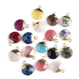 Gemstone Pendants Plated Lapis Agate Charms for Jewelry Making