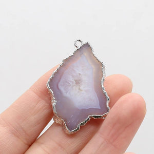 Multicolor Geode Silver-plated Pendant Necklace Bracelet Earring