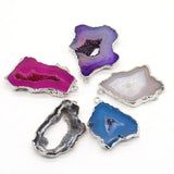 Multicolor Geode Silver-plated Pendant Necklace Bracelet Earring