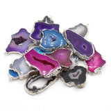 Multicolor Geode Silver-plated Pendant Necklace Bracelet Earring