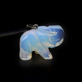 Natural Stone Elephant Pendants Reiki Heal Indian Agates Crystal