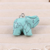 Natural Stone Elephant Pendants Reiki Heal Indian Agates Crystal