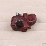 Natural Stone Elephant Pendants Reiki Heal Indian Agates Crystal
