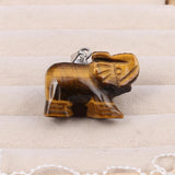 Natural Stone Elephant Pendants Reiki Heal Indian Agates Crystal