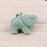 Natural Stone Elephant Pendants Reiki Heal Indian Agates Crystal