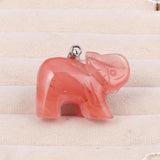 Natural Stone Elephant Pendants Reiki Heal Indian Agates Crystal
