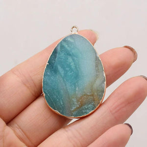 Natural Stone Amazonites Water Drop Pendants for Jewelry Making