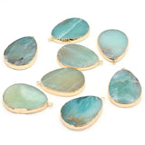 Natural Stone Amazonites Water Drop Pendants for Jewelry Making