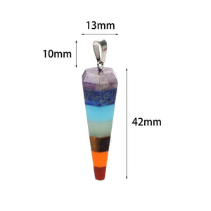Reiki 7 Chakra Healing Crystal Pendant for Jewelry Making