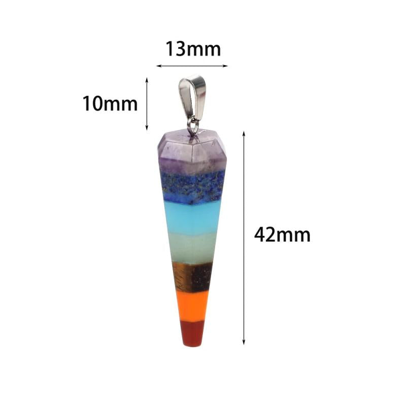 Reiki 7 Chakra Healing Crystal Pendant for Jewelry Making