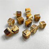 Healing Stone Pendant Multicolor Square Charm Reiki Jewelry