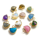 Healing Stone Pendant Multicolor Square Charm Reiki Jewelry