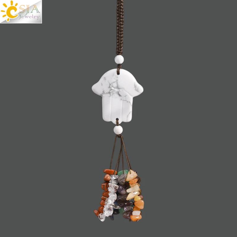 CSJA 7 Chakra Gem Stone Spiritual Car Hanging
