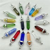 Gem Stone Quartz Crystal Turquoise Pendulum Reiki Charm Pendants 10Pc