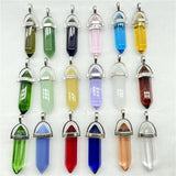 Gem Stone Quartz Crystal Turquoise Pendulum Reiki Charm Pendants 10Pc