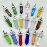 Gem Stone Quartz Crystal Turquoise Pendulum Reiki Charm Pendants 10Pc