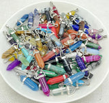 Gem Stone Quartz Crystal Turquoise Pendulum Reiki Charm Pendants 10Pc