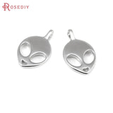6PCS 18K Brass Alien Charms Pendants DIY Jewelry Necklace Earrings