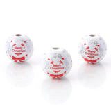 Wood Christmas Spacer Beads Round Multicolor Merry Christmas Loose Beads DIY