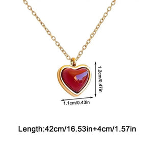 Agate Heart Stone Pendant Necklace Healing Carnelian Pendant