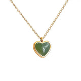 Agate Heart Stone Pendant Necklace Healing Carnelian Pendant
