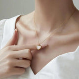 Agate Heart Stone Pendant Necklace Healing Carnelian Pendant