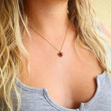 Agate Heart Stone Pendant Necklace Healing Carnelian Pendant