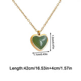 Agate Heart Stone Pendant Necklace Healing Carnelian Pendant