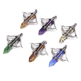 Retro Cupid Crystal Sword Gemstone Pendant Necklace Love Jewelry