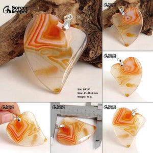 Red Botswana Agate Gemstone Pendant Necklace